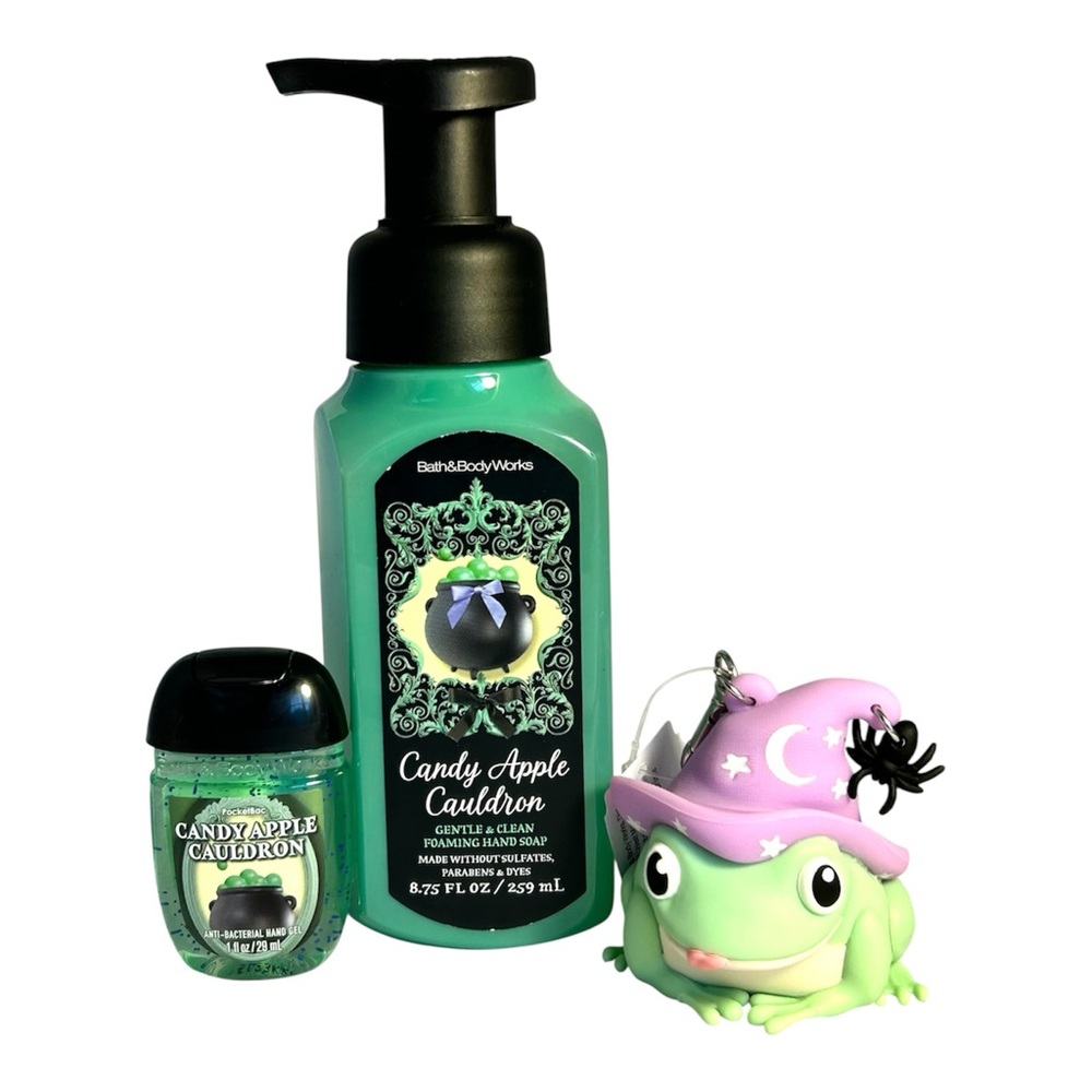 BATH & BODY WORKS Magical Frog Pocketbac Holder, Candy Cauldron Soap & Gel NEW!
